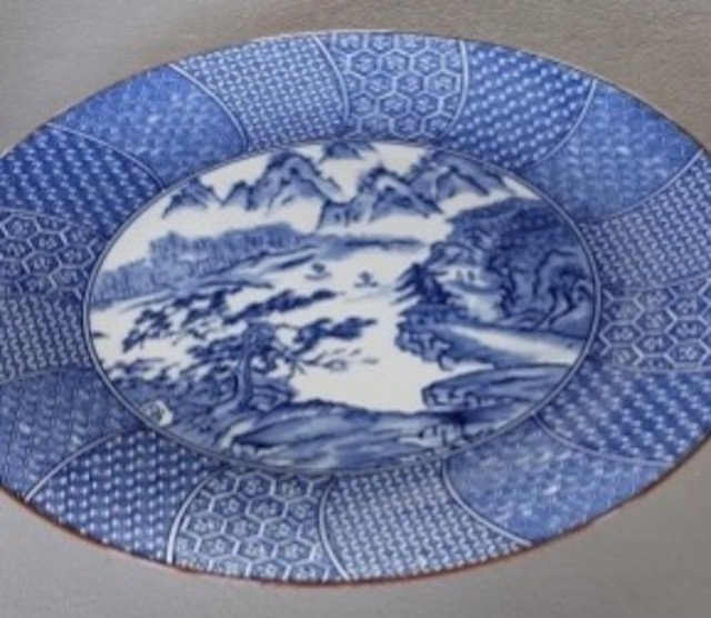 Handmade Ceramic plate Unique fishtail gift Porcelain Black and Blue Plate Mermaid Plate